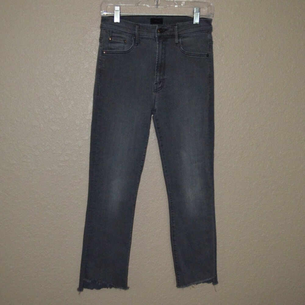 MOTHER Charcoal Gray Cropped Ankle Jeans